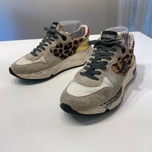 Authentic Golden Goose Leopard Calf Running Sneakers EU Size 38‎ US Size 7 / 7.5